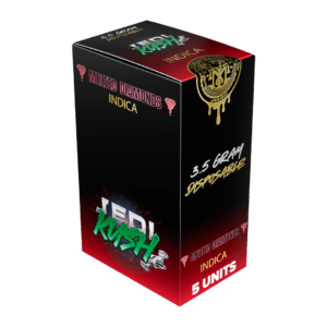 Experience Jedi Kush, a potent strain that emerges from the powerful parent genetics of Death Star and SFV OG Kush. Encounter the robust, piney notes and the unmistakable undertones of citrus, creating an experience that mirrors the herbal wisdom of the Jedi. Let Jedi Kush guide you through a flavor journey that transcends the ordinary, inviting you to embrace the force within each exhale.