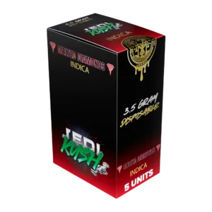 Experience Jedi Kush, a potent strain that emerges from the powerful parent genetics of Death Star and SFV OG Kush. Encounter the robust, piney notes and the unmistakable undertones of citrus, creating an experience that mirrors the herbal wisdom of the Jedi. Let Jedi Kush guide you through a flavor journey that transcends the ordinary, inviting you to embrace the force within each exhale.